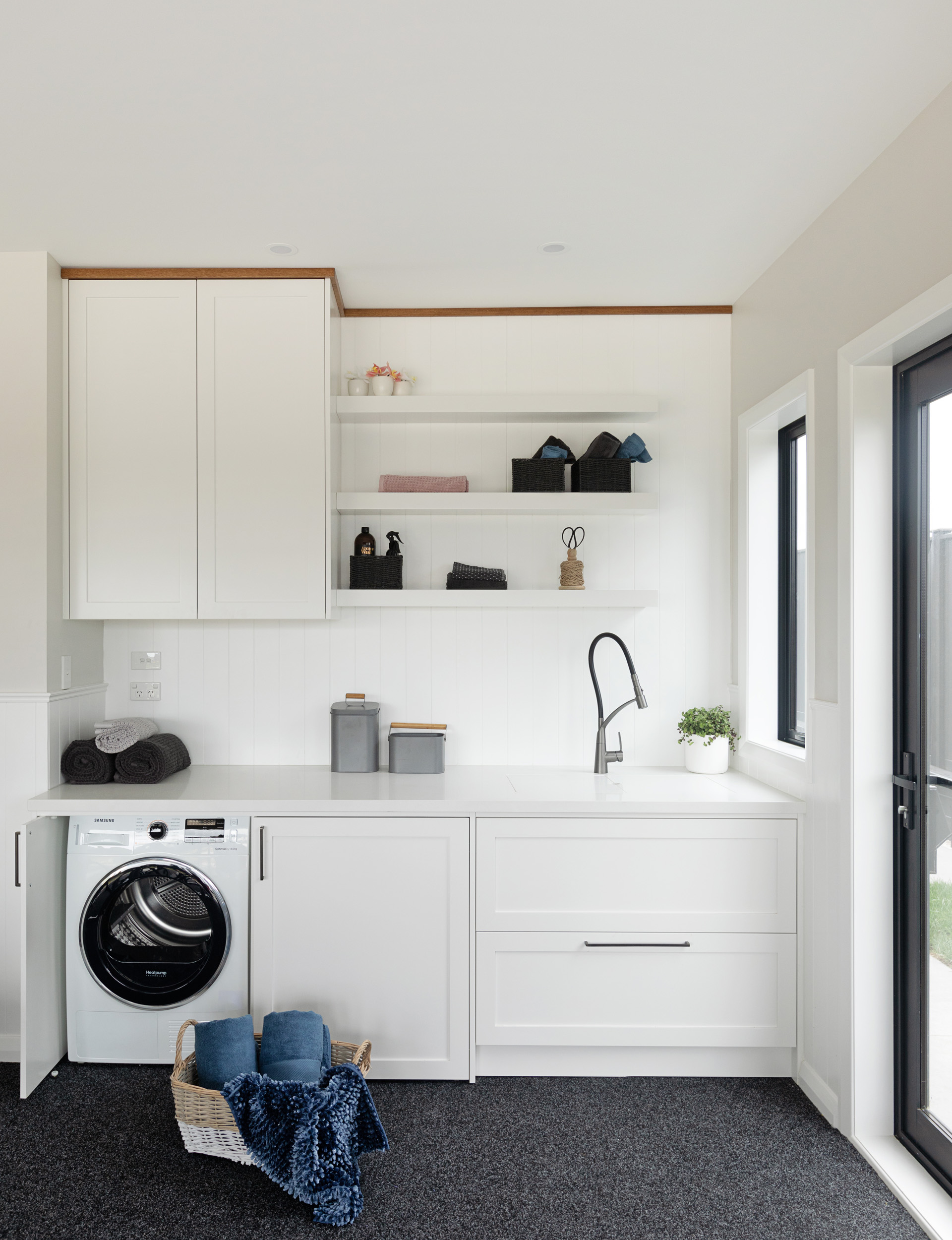 How this family created a modern, country-style laundry in their garage